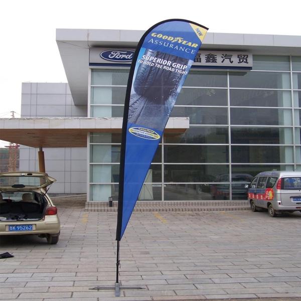 4m Teardrop Advertising Flags Aluminium Fiberglass Digital Printing