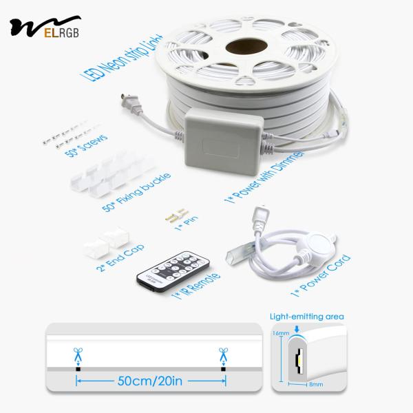 120leds Dimmable LED Strip 6000K Dimmable Led Rope Lights With Remote