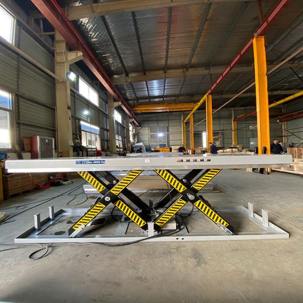 Max Height 1000mm Electric Rated Double Lift Table 4 Ton Hydraulic Large Platform 2.5mx0.85m