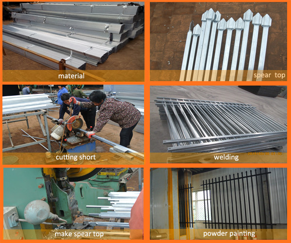 High Security Spear Top Powder Coated Garrison Fence Panels for Boundary School Factory