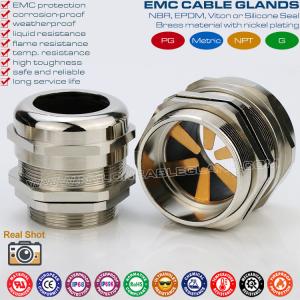 China Cable Glands EMV (EMI, EMC) Metric & PG Watertight IP68 Nickel-Plated Brass wholesale