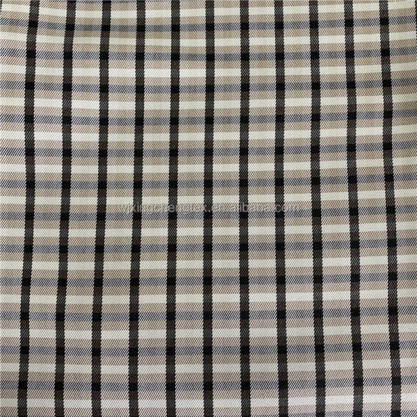 Style TWILL 190gsm Polyester Cation Check Woolen Like Tweed Fabric for Suits Jacket Outfit