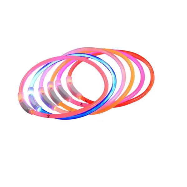 Rechargeable Led Leather Dog Collars Light Up Flashing Dog Collar