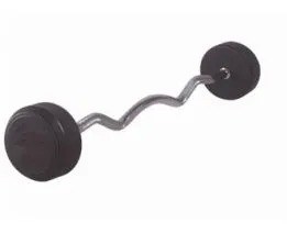 China Rubber Coated Cast Iron Curl Rubber Fixed Barbell Sets 20kg on sale