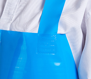 Seafood Industry Waterproof Oilproof TPU Vinyl Bib Apron With Adjustable Neck Fasten