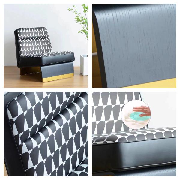 Business Style Diamond Sofa Chair , Microfiber Leather Lazy Couch Chair