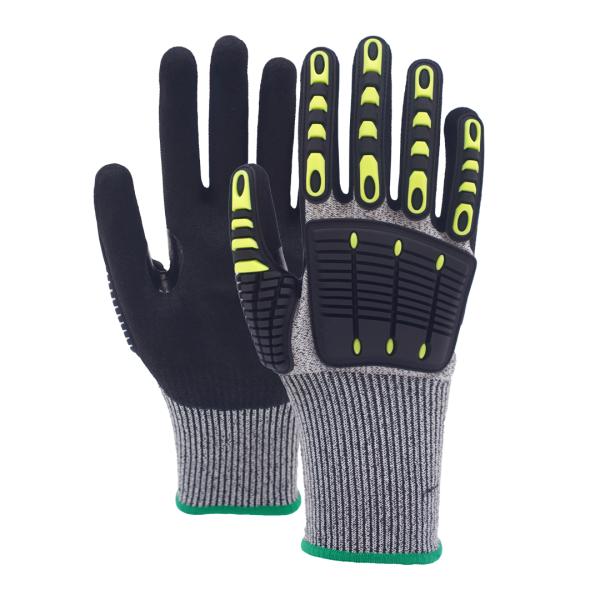13 Gauge Class C Nitrile Matte Finished Labor Protection Gloves With Anti Collision Strips