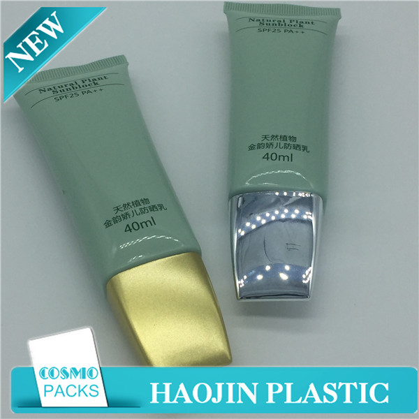 Round Plastic Cosmetic Tubes Hand Lotion Aluminum Matt Surface Finish