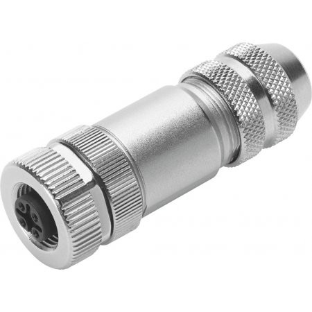Festo NECU-M-S-D12G4-C2-ET Straight plug, M12x1, 4-pin, D-coded, shieldable
