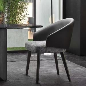Elegant Blend Fabric Dining Room Chairs With Backrest Luxury Leather