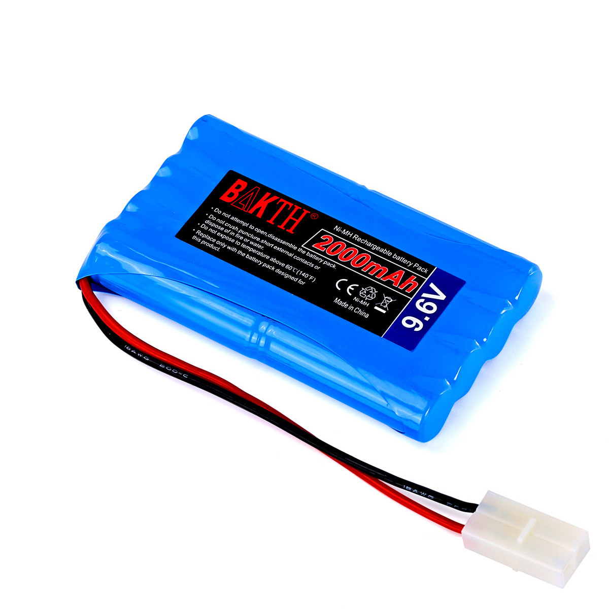 China BAKTH 9.6V 2000mAH Nickel Metal Hybrid Batteries 8 Cell With KET Connector Plug on sale