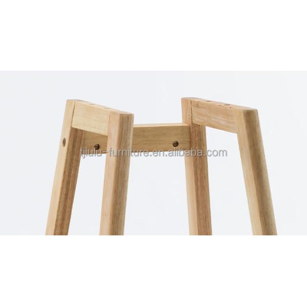 Natural Color Detachable Vintage Upholstered Solid Wood Bar Stool for Pub