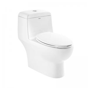 China Soft closed WC Ceramic Toilet Bowl Siphon One Piece Dual Flush wholesale