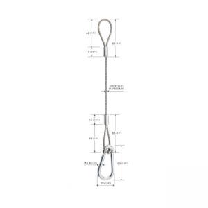 China Lighting Fixture Security Wire Rope Sling with 5.8*60mm Snap Hooks YW86372 wholesale