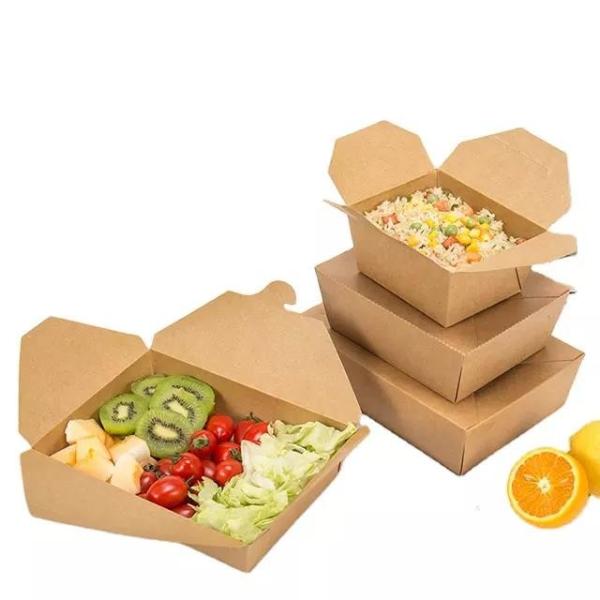 One Time Ice Cream Flexo Offset Kraft Paper Bowls Disposable kraft Paper Salad Fruit Takeaway Lunch Packaging Box