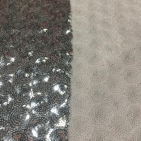 Bulk Flocked Glitter Sequin Fabric Lightweight Breathable Knitted Hot Foil Stamping