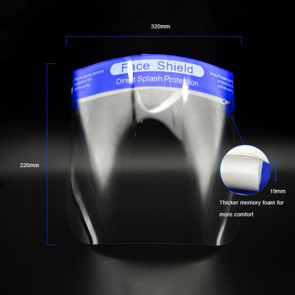 Lightweight Disposable Face Shield , Clear Plastic Face Shield Splash Proof