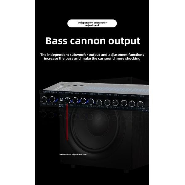 Hot-Selling 9-Band Car Audio EQ Tuning Crossover Amplifier Factory Source Cross-Border Best-Selling Audio Processor