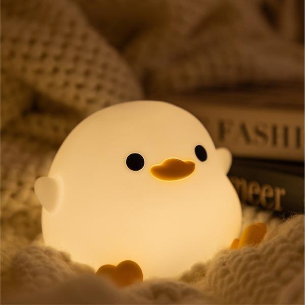 Duck Night Light For Kids Cute Duck Lamp Rechargeable Dimmable Nightlight Silicone LED Bedside Lamp Nursery Nightlight