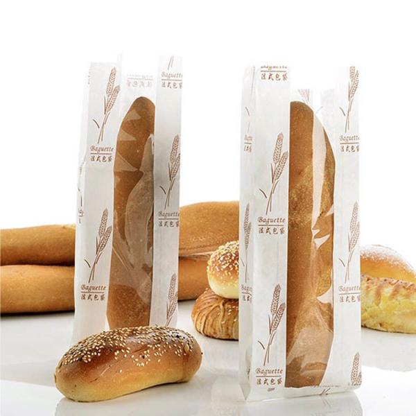 French Baguette Caterpillar Bread Paper Bag Kraft Bakery Bags Sharp Bottom Window