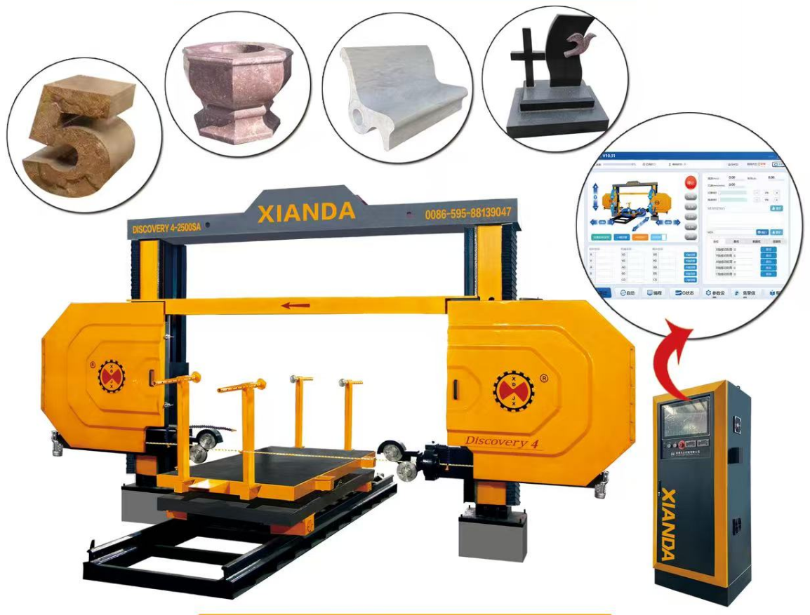 China 4-Axis CNC Diamond Wire Saw Machine Precision Stone Cutting for Special Shapes & Curved Designs on sale
