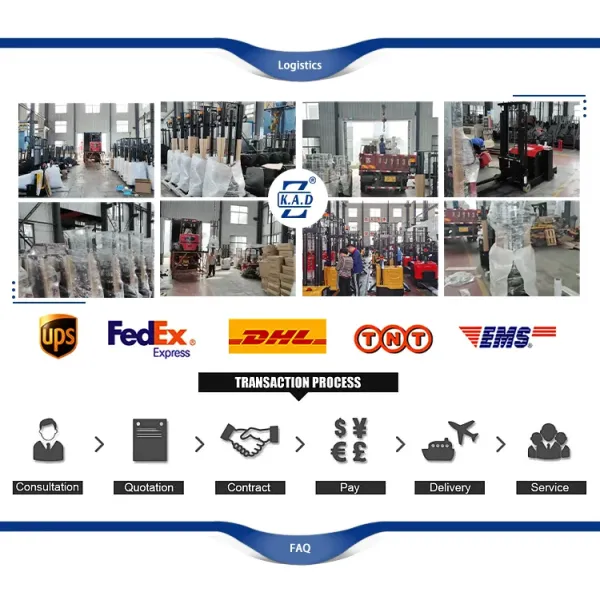 Electric Pallet Stacker Walkie Forklift with 550/680mm Fork Width 24/80ah Battery and 1070mm Fork Length