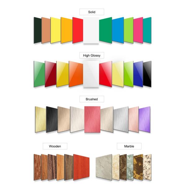 2 / 3 / 4 / 5 / 6mm Fireproof Wooden Aluminum Composite Panel Sheet FEVE