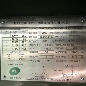 2000Kva Three Phase Pad Mounted Transformer