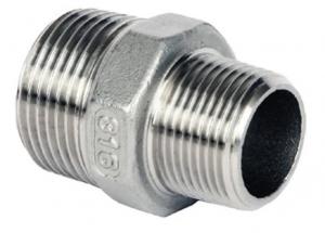 China 304 316L Threaded Stainless Steel Pipe Fittings Male Hex Nipple Reducer on sale