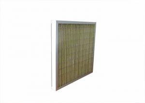 China 400 Degree Mini Pleated Air Filters Yellow Color High Dirty Capacity wholesale