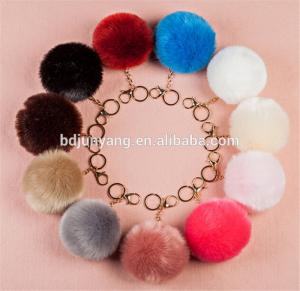 China 2016 new style faux fox fur pom pom fashion accessory ball faux fur key chain wholesale