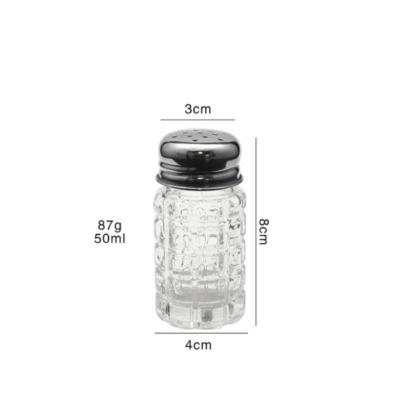 Unique Embossed Round Empty Glass Jars High White Glass 50ml Capacity For Pepper