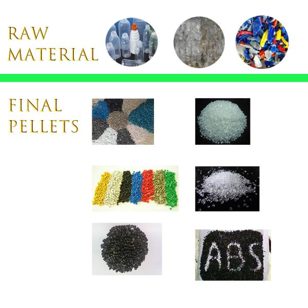 Single Screw PP Plastic Recycling Machine Semi Automatic 8 - 15 Tons Weight