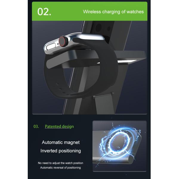 15W Fodable Wireless Charging Station in White/Black/Green/Purple/Pink