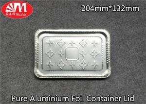 China Pure Aluminium Foil Tray Lids Rectangle Shape 204mm×132mm Size For Foods Packing wholesale