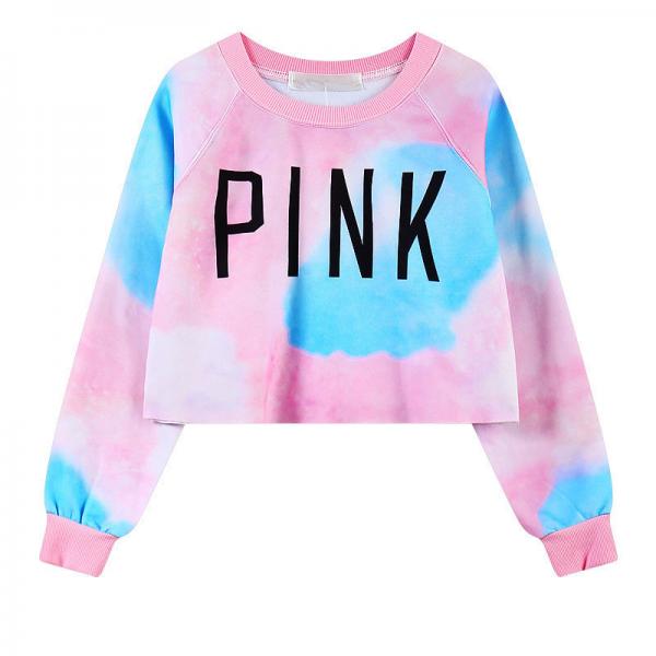 Quality Fancy colorful tie dye pullover custom crop hoodies for women for sale