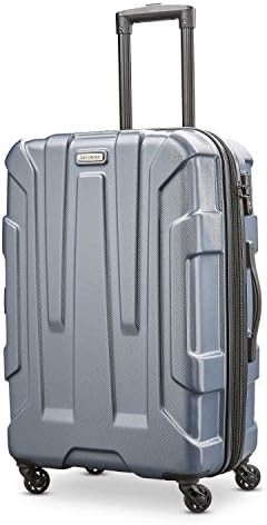 Centric Hardside Expandable Luggage with Spinner Wheels, Teal, Checked-Medium 24-Inch