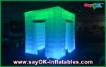 Event Booth Displays 2 Opening Door Cube Light Inflatable Photo Booth With Top