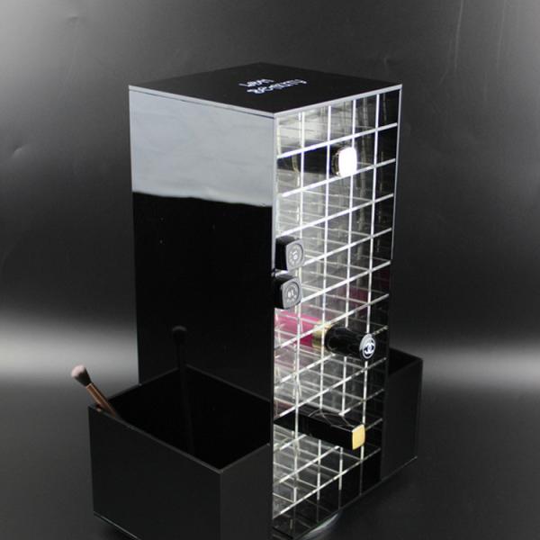 Acrylic Makeup Organizer for Cosmetics Compartment Plexiglass Rotating Lipstick Display