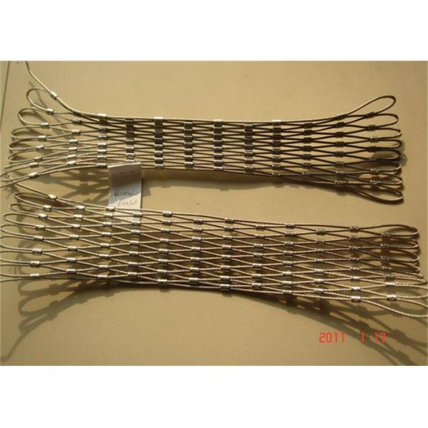 Rust Proof Stainless Steel Rope Mesh , Metal Diamond Mesh Without Toxic Material