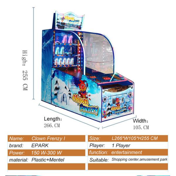 Carnival Game Redemption Arcade Machine Clown Frenzy Throw Ball Hit Down
