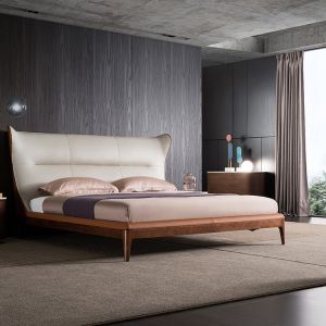 China King Size Platform Leather Back Bed Frame wholesale