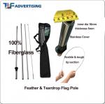 12Ft Custom Flag Banners 100% Fiberglass Pole Popular Flying Style Elastic