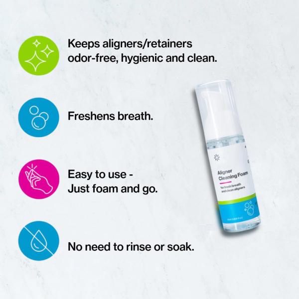 Cruelty Free Aligner Cleaning Foam , Aligner And Retainer Cleaner 55Ml On The Go Design
