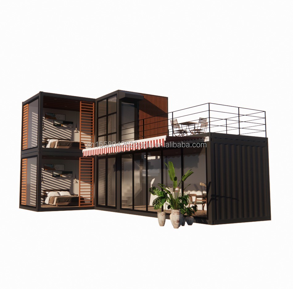 China Design Steel Structure Modular Villa Easy Assemble Modern Home Luxury Container Prefabricated Houses Flat Pack Container wholesale