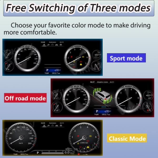 VIKNAV LCD Digital Instrument Cluster Panel Dashboard For Toyota Land Cruiser 2008-2019