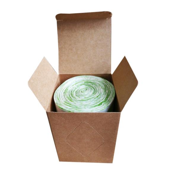 100% Biodegradable Disposable Compostable Garbage Bag, Biodegradable Kitchen Bin Liner Compostable Flat Trash Bag On Rol