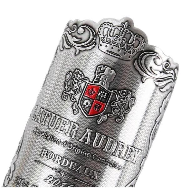 Custom Metal Wine Gold Embossed Aluminium Foil Adhesive Metal Label Printing Sticker with Spot UV