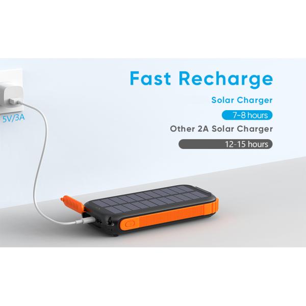 Real Portable Hand Crank Solar Power Bank Station 26800mAh NCM