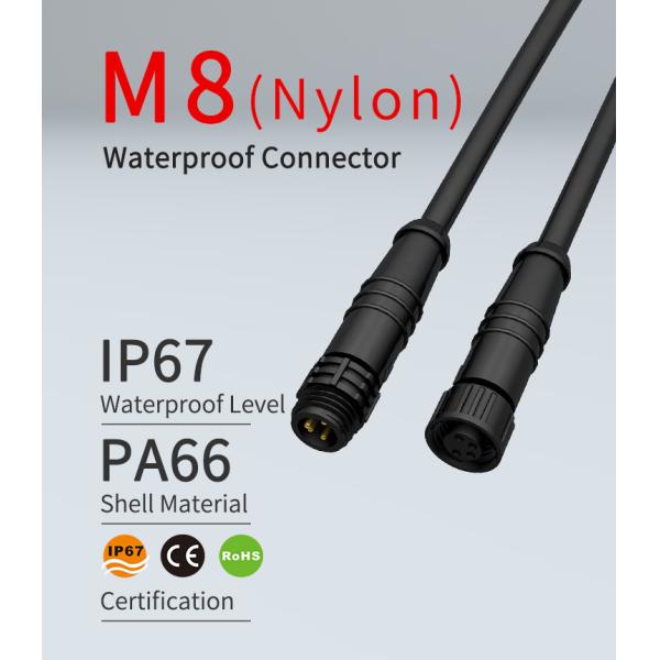 IP67 2 Pin 3 Pin 4 Pin 5A 1.0mm m8 electrical connector